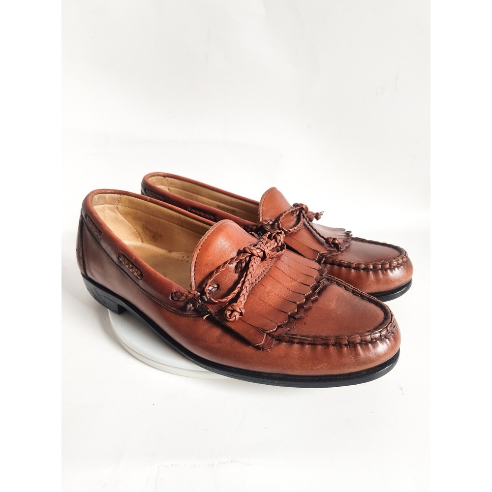 Allen Edmonds Woodstock Loafers 9.5 C Brown Leather Kiltie Tassel Made in USA
